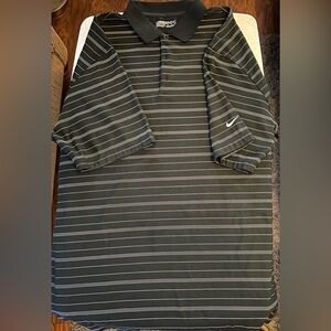 Nike FitDry Men's Black Striped Polo Shirt